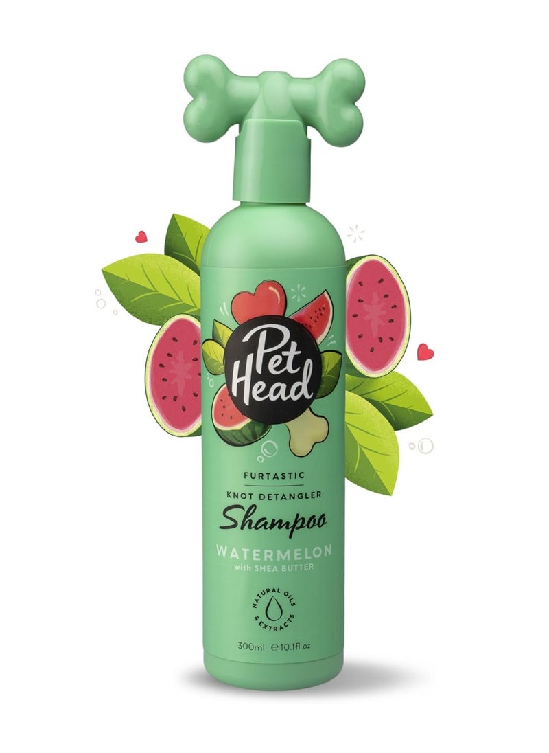 PET HEAD Dog Shampoo 300ml Furtastic Watermelon Scent Knot Detangler Best Dog Shampoo for Smelly Dogs Care for Long Tangly Curls and Coats Professional Grooming Vegan Gentle Formula for Puppies  - Image 1