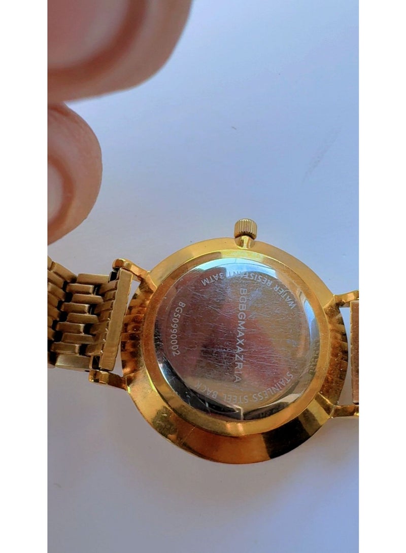 BCBGMAXAZRIA Luxury Gold-Tone Women's Watch with Floating Crystal Accents & Stainless Steel Mesh-Style Bracelet (Pre-Owned - Mint Condition) - Image 5