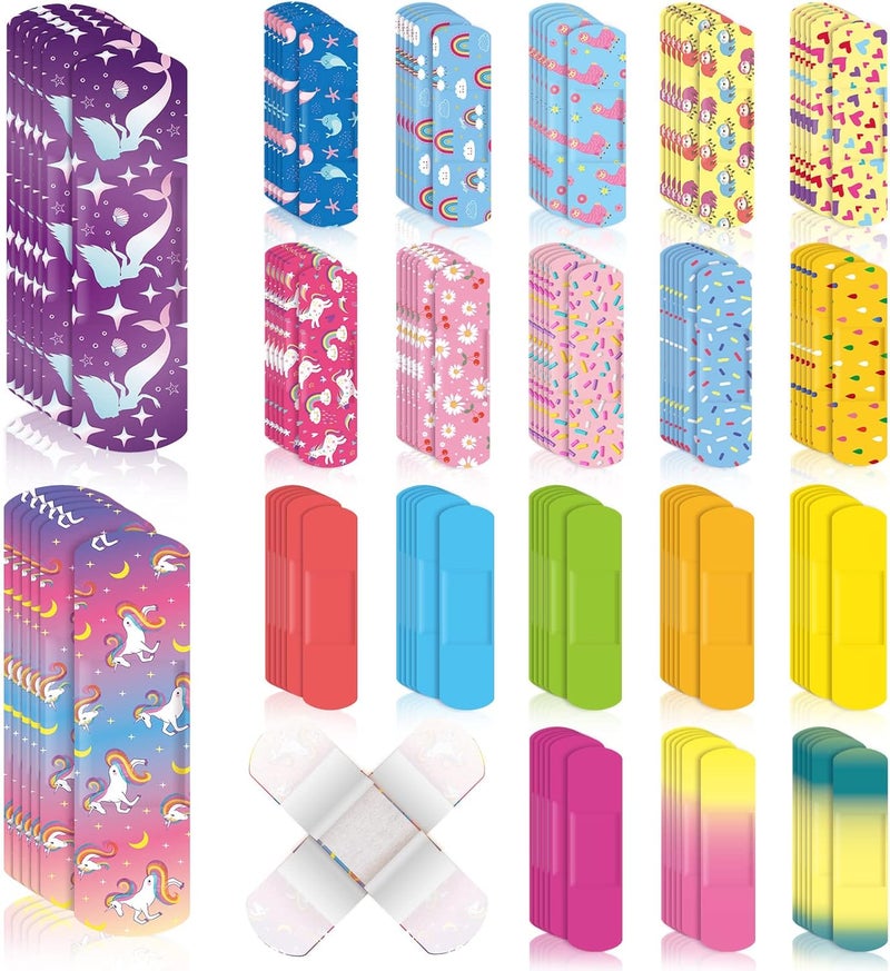 Panelee 120 Pcs Kids Bandages Bulk Cute Cartoon Flexible Waterproof Breathable Bandages Strip Protect Cuts and Scrapes for Girls Boys Children ToddlersFresh Style - Image 1