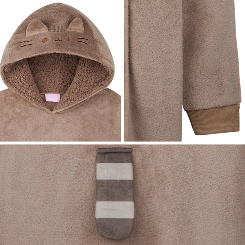 Get Trend Pusheen Oversized Blanket Hoodie for Women, Teens with Sherpa Hood, Soft Fleece Hoodie Blanket Cozy Gifts for Women - Image 5