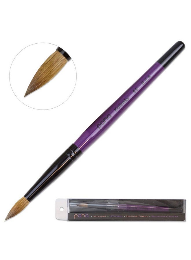 Pana Purple Wood Kolinsky Acrylic Nail Brush (Size: 6, 8, 10, 12, 14, 16, 18, 20, & 22) Kolinsky Hair (Size 8) - Image 2