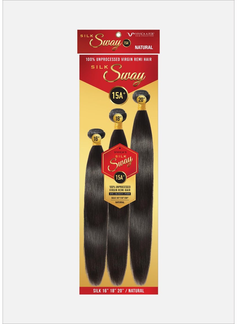 VIVICA A. FOX Vivica A Fox SILKY SWAY Straight Silk 100 Unprocessed Virgin Remi Hair Multipack Bundle Hair  Natural Color 161820 inch 