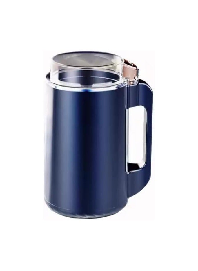 مطحنة توابل كهربائية موتور نحاس قوى 300 واط سعة 400 مللى مع 6 شفرات حادة من الستانلس ستيل للتوابل والمكسرات والاعشاب والقهوة ، ماكينة طحن صغيرة قوية سهلة التنظيف بتصميم جيد مناسب الحجم لون ازرق - Image 1