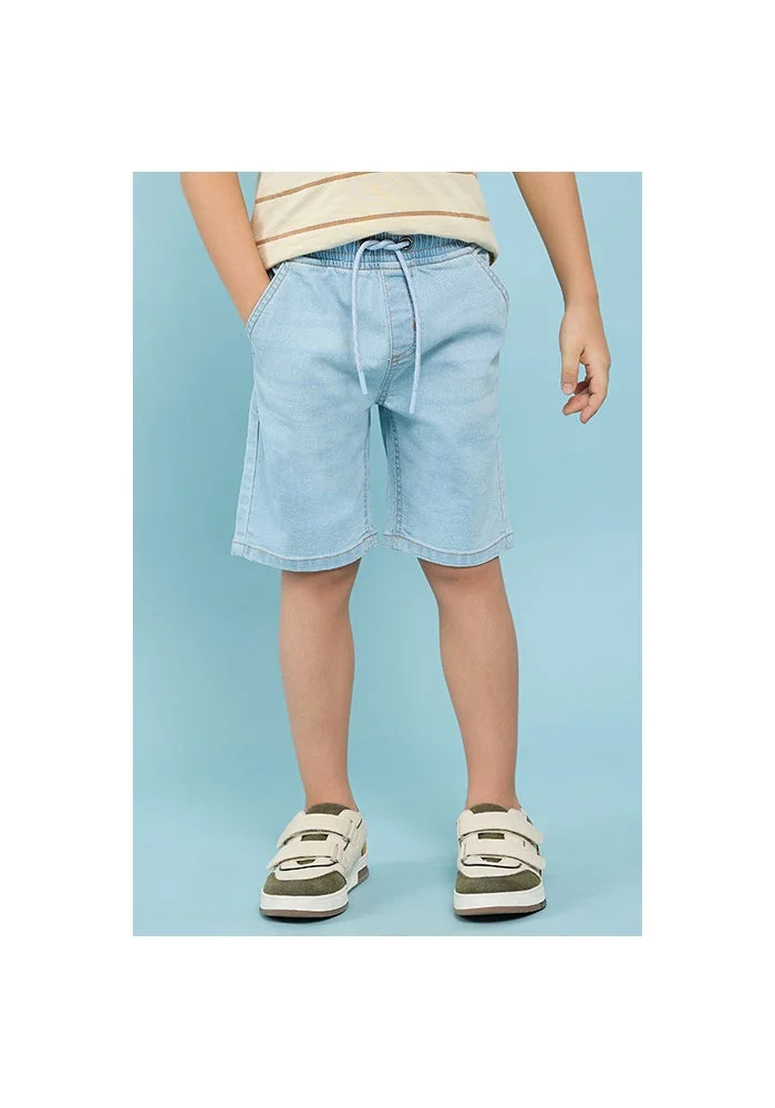 R&b Washed Denim Shorts With Drawstring Waist