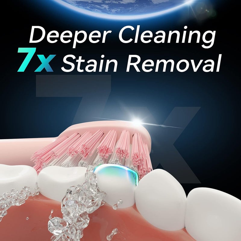 Deoxys Rechargeable Electric Toothbrushes for Adults and Kids, Whitening Tooth Brush with 4 Brush Heads, 6 Cleaning Modes and Smart Timer, Waterproof Cleaning Toothbrushes Set - Image 2