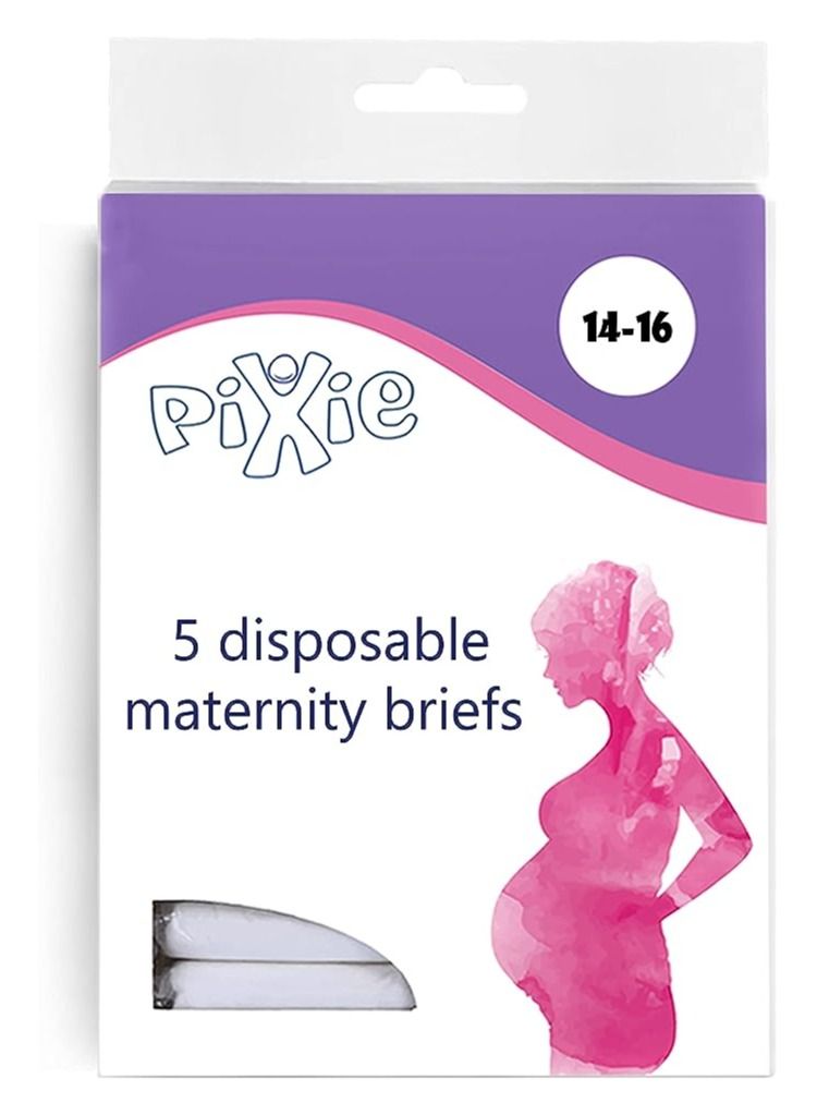 Pixie Pixie Disposable Maternity Brief (Size 14-16), Pack of 3, white  - Image 3