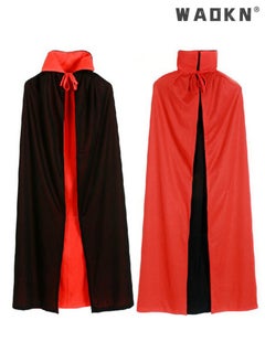 WAOKN Vampire Cloak with Collar Black Red Double Sided Cape Vampire Costume Women Men Adult for Carnival Cosplay Costume  - Image 1