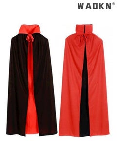 WAOKN Vampire Cloak with Collar Black Red Double Sided Cape Vampire Costume Women Men Adult for Carnival Cosplay Costume  - Image 3