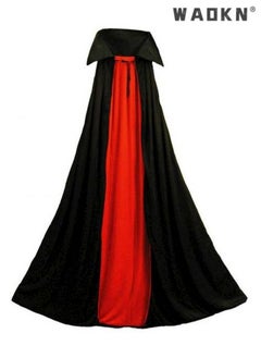 WAOKN Vampire Cloak with Collar Black Red Double Sided Cape Vampire Costume Women Men Adult for Carnival Cosplay Costume  - Image 4