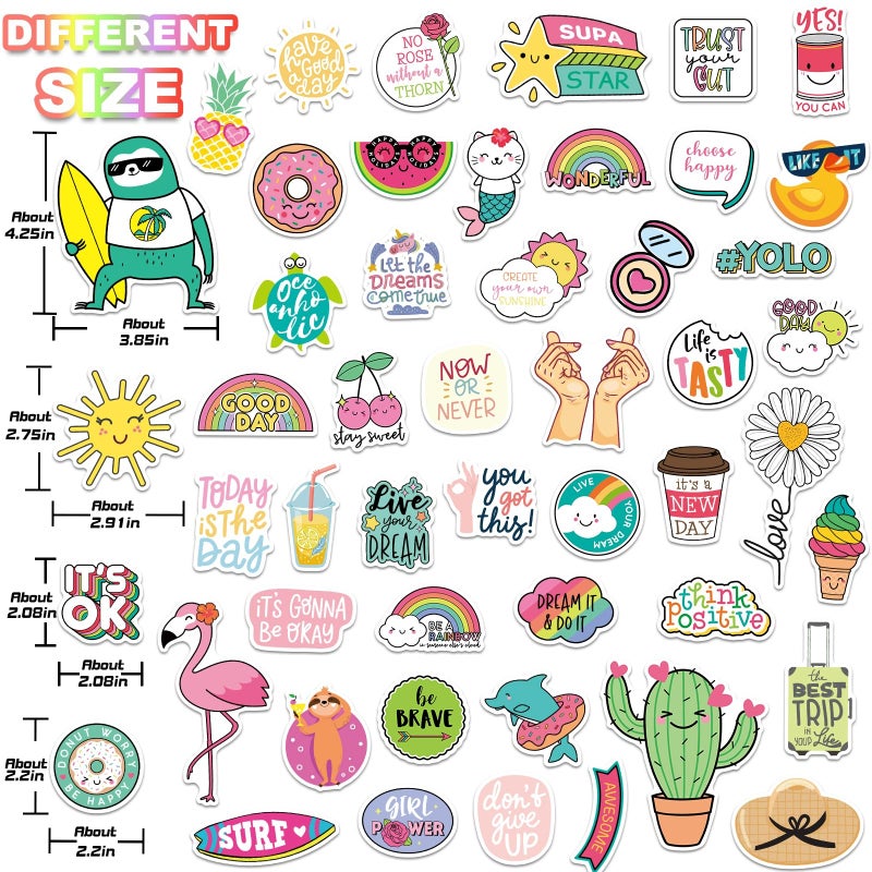 BLIJOLA Water Bottle Stickers for Girls Teens Kids 145Pcs Waterproof Inspirational VSCO Vinyl Stickers for Laptop Skateboard Aesthetic Trendy Cute Word Stickers School Reward Decals - Image 3