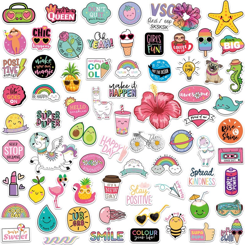 BLIJOLA Water Bottle Stickers for Girls Teens Kids 145Pcs Waterproof Inspirational VSCO Vinyl Stickers for Laptop Skateboard Aesthetic Trendy Cute Word Stickers School Reward Decals - Image 2