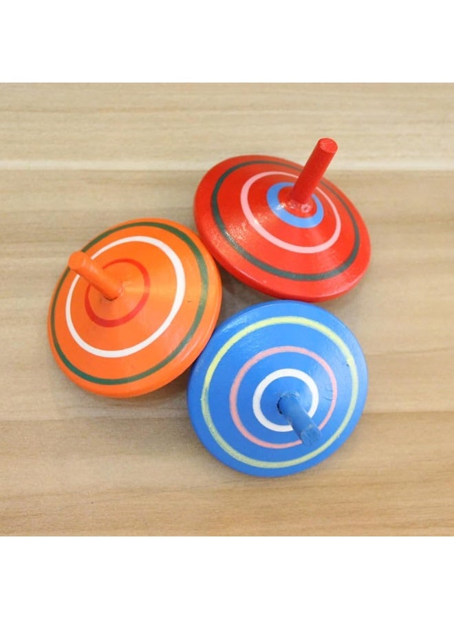 GoodPlay Gyroscope, 3 Pcs/Set Handmade Painted Wood Spinning Tops, Wooden Toys Educational Toys Kindergarten Toys Standard Tops - Image 1