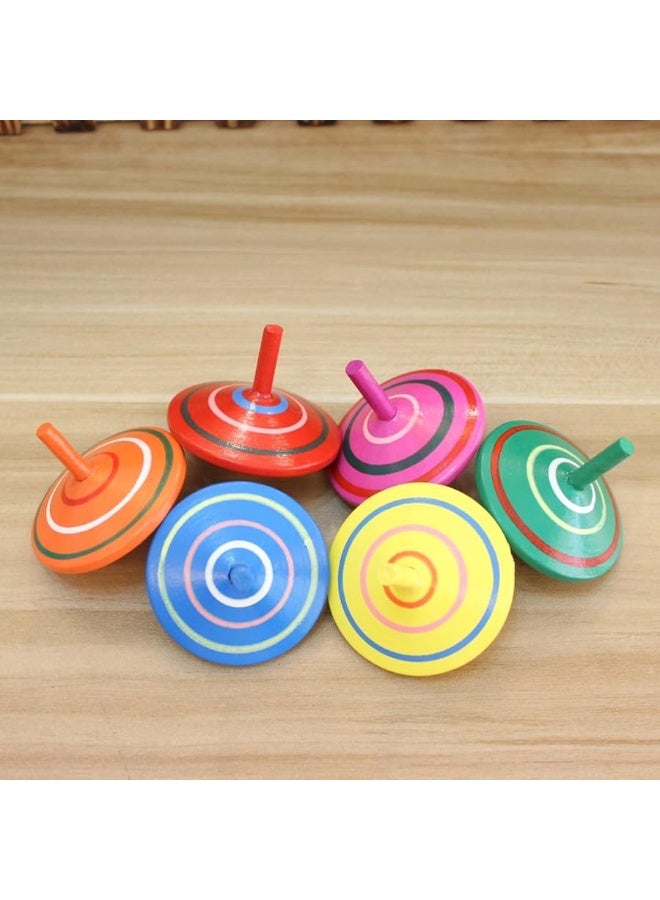 GoodPlay Gyroscope, 3 Pcs/Set Handmade Painted Wood Spinning Tops, Wooden Toys Educational Toys Kindergarten Toys Standard Tops - Image 2