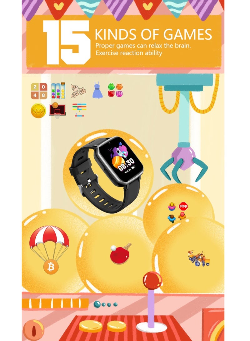 Kids Game Watch Gift with 26 Puzzle Games, Dual Camera, Music Player, Pedometer, Video Recorder, Flashlight, Alarm Clock,Educational Toy for Boys Girls Age 4-12 Years Old,Birthday