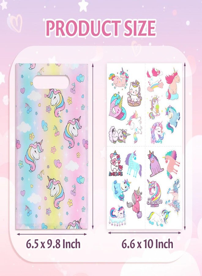 momoake Unicorns Party Favor Bags, 24 PCS Goodie Bgs with 120 Waterproof Vnyl Stickers for Kids Unicorns Birthday Decorations - Image 4