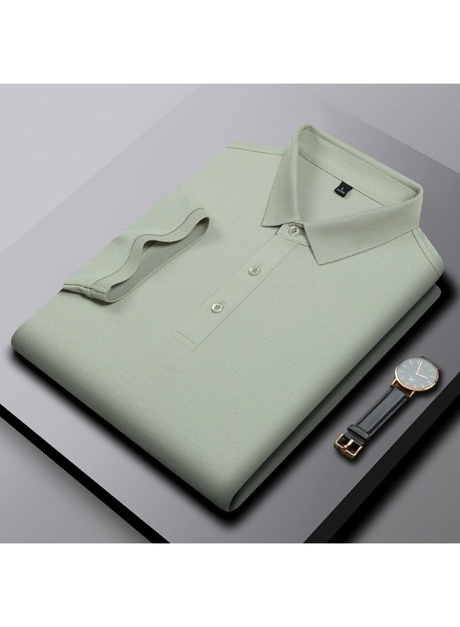 Men's Casual Half Sleeve T-Shirt Fashionable Pure Color Polo Shirt UV Protection Comfortable Summer Wear - Image 1