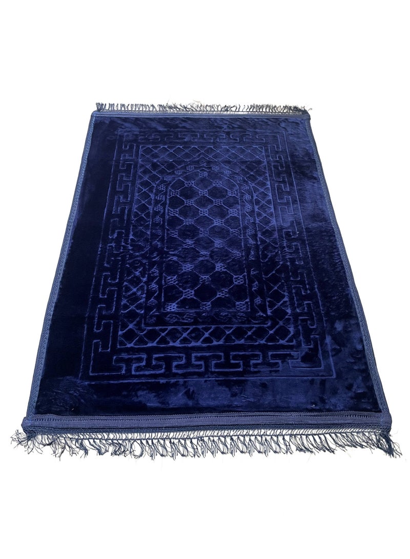 MAXQON Prayer Mat Soft And Thick (Size-80x120cm) Islamic Prayer Rug Musallah, Color Blue - Image 3