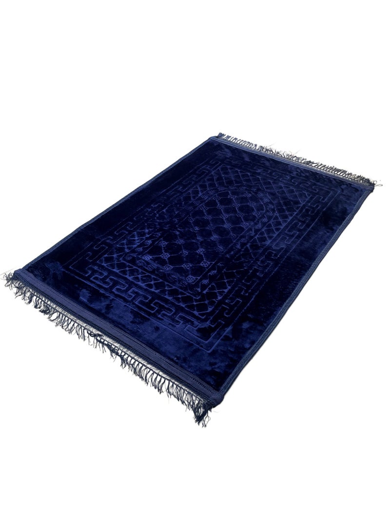 MAXQON Prayer Mat Soft And Thick (Size-80x120cm) Islamic Prayer Rug Musallah, Color Blue - Image 4