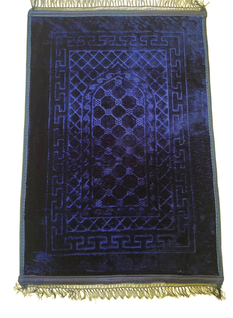 MAXQON Prayer Mat Soft And Thick (Size-80x120cm) Islamic Prayer Rug Musallah, Color Blue - Image 2
