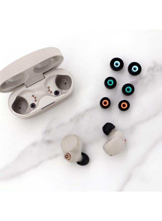 Peachjoy Replacement Buds for Sony WF-1000XM4 / WF-1000XM3 / WF-C500, Flexible Soft Silicone Ear Tips Rubber Skin Eartips Earbuds for In-ear Earphone MDR Series/XBA Series/WF Series S/M/L 6 Pairs - Image 3