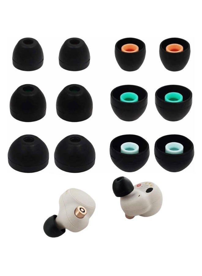 Peachjoy Replacement Buds for Sony WF-1000XM4 / WF-1000XM3 / WF-C500, Flexible Soft Silicone Ear Tips Rubber Skin Eartips Earbuds for In-ear Earphone MDR Series/XBA Series/WF Series S/M/L 6 Pairs - Image 1