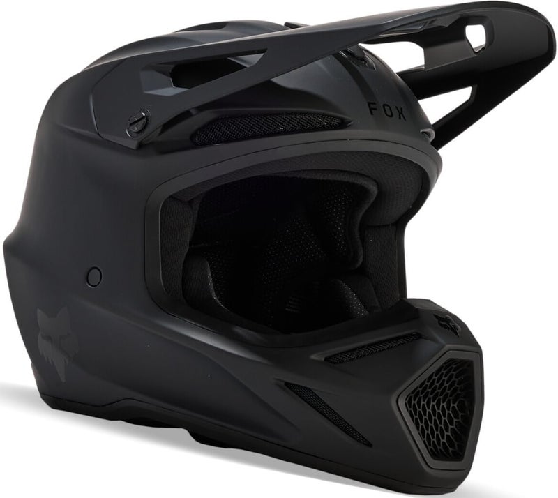 Fox Racing خوذة فوكس ريسينغ V3 الصلبة، أسود غير لامع، مقاس S - Image 1