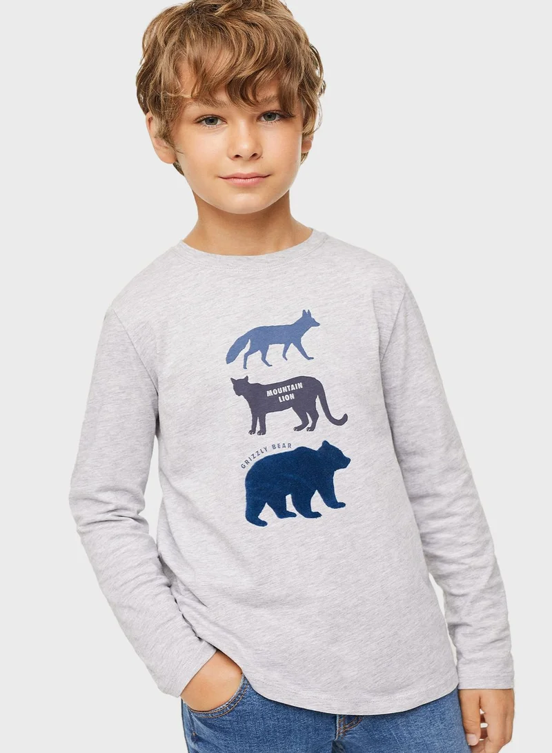 MANGO Kids Animals Print T-Shirt