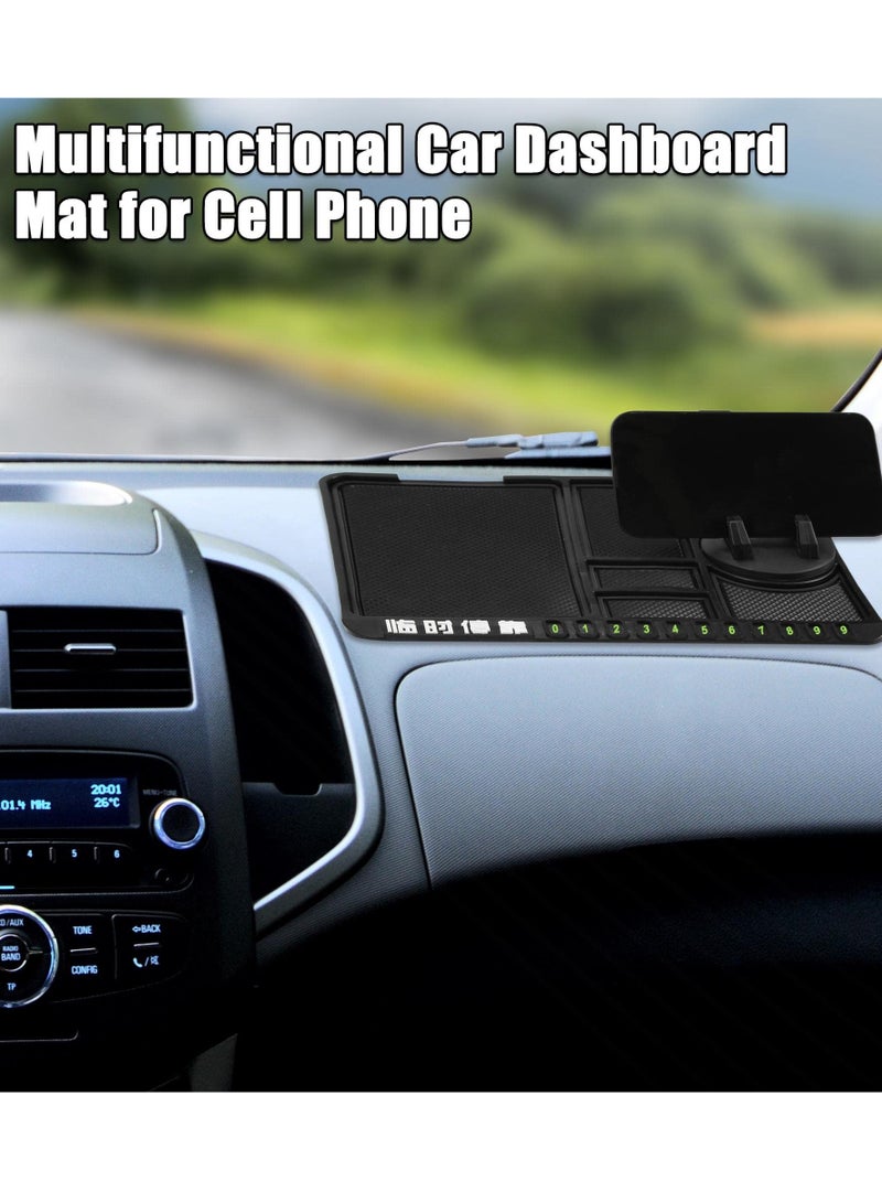 KASTWAVE Non-Slip Car Dashboard Mat Anti-Slip Multifunctional Keys Cell Phone Holder Pad Car Phone Holder Black - Image 2