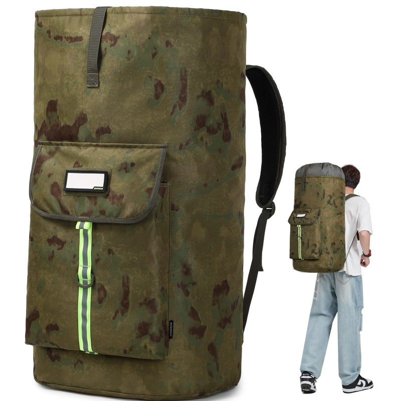 SUOVOCK laundry bag backpack,extra-large heavy duty laundry bags,laundry backpack for college students,drawstring closure (Ruins camouflage laundry bag backpack) - Image 1