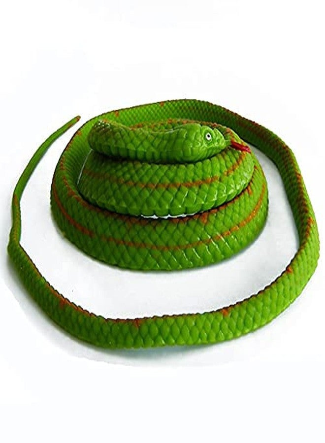 BOHS Realistic Green Rubber Snake, 4.2-Foot Stretchy Prank Toy - Image 5