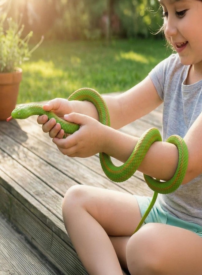 BOHS Realistic Green Rubber Snake, 4.2-Foot Stretchy Prank Toy - Image 4
