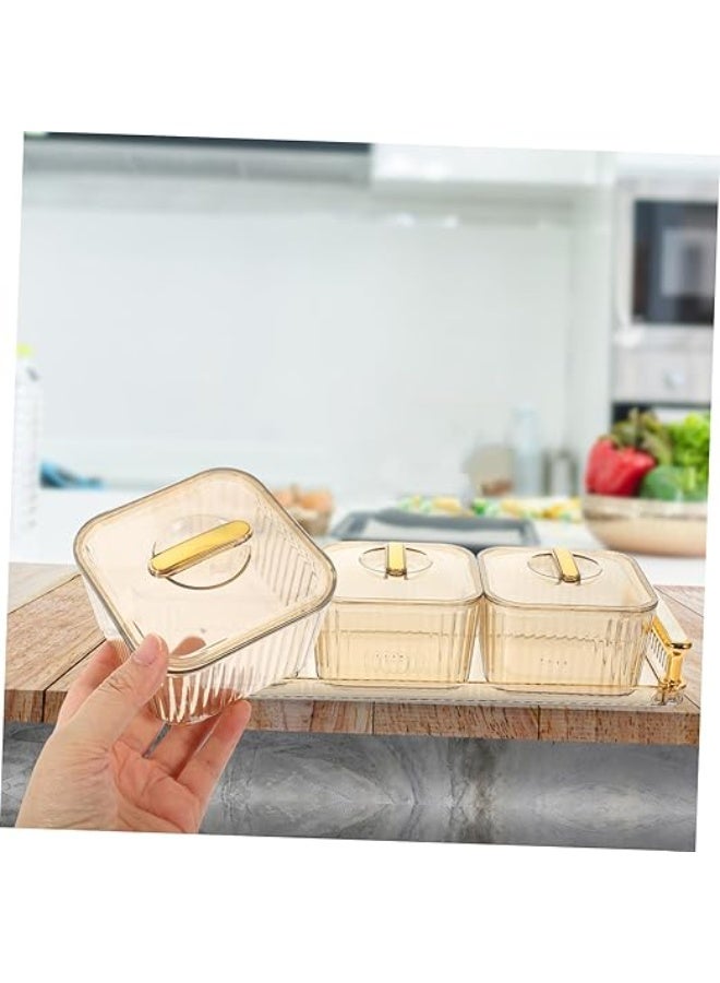 Premium 3 Compartment Snack Tray with Lid | BPA Free Food Grade PP Serving Box for Dates, Nuts & Candy | Dustproof Majlis Coffee Table Organizer - Image 3