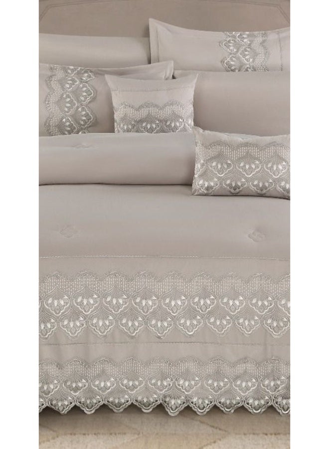 ريد روز مفرش نفرين فخم ملكي عرائسي نفرين بتصميم الدانتيل من خامه الميكروفايبر مقاس 240*260 سم - Image 3