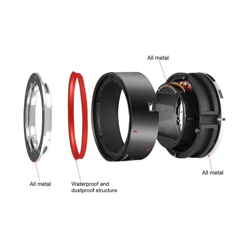 Meike MK-EFTR-A Metal Lens Adapter EF-EOSR Auto-Focus Mount Converter for Canon EF/EF-S Lens to EOS-R EOS-RP R5 R6 and RED Komodo Cameras - Image 5