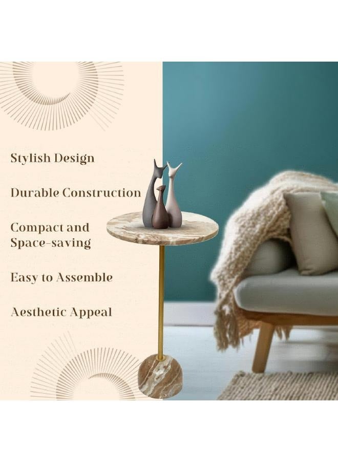 لوفت نيما,طاولة جانبية,دائرية,D35.5XH58CMS,متعددة الالوان,رخامية-194643 - Image 3