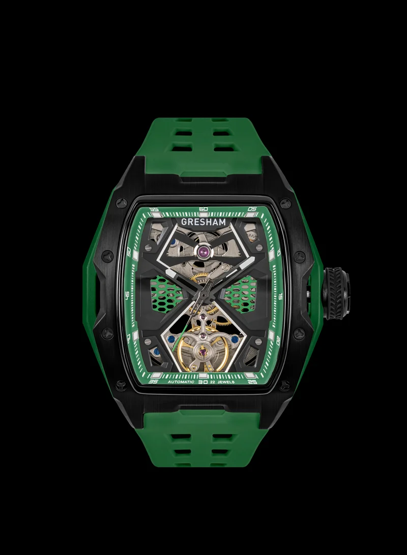 Gresham Gresham Special Edition Stainless Steel Black and Green Men Watch - G1-0001-GRN