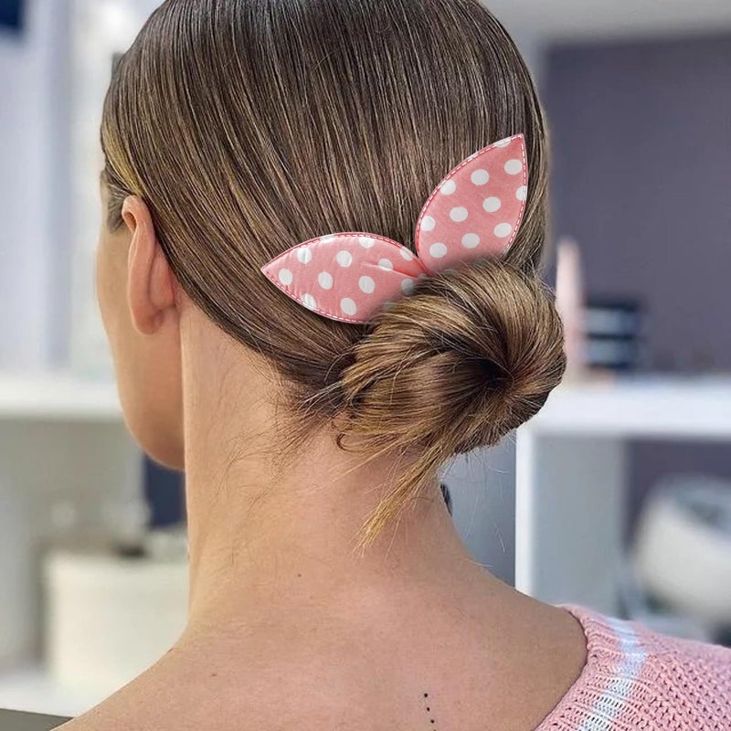 Aswewamt 5 Pcs Deft Twist Maker French Donut Polka Dot Flexible Hair Styling Accessories - Rabbit Ear Bun Twister for Women Girls - Image 3