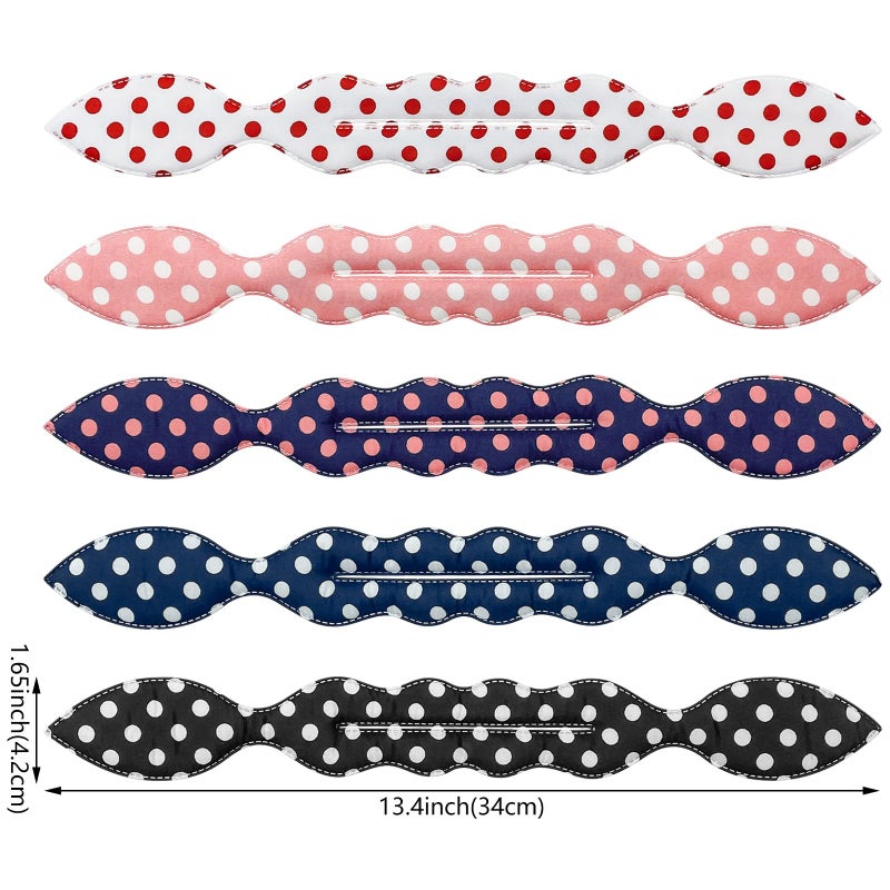 Aswewamt 5 Pcs Deft Twist Maker French Donut Polka Dot Flexible Hair Styling Accessories - Rabbit Ear Bun Twister for Women Girls - Image 2