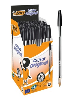 Bic 50-Piece Cristal Medium 1.0mm Tip Ballpoint Pen Black Ink  - Image 1