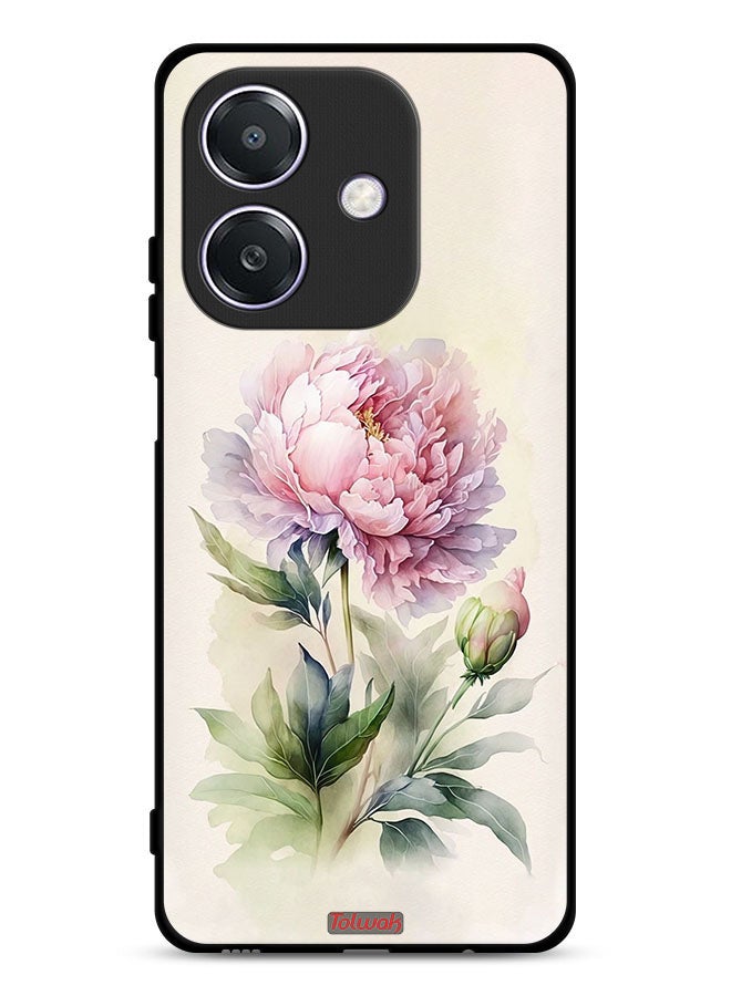 Tolwak Oppo A3 5G Protective Case Cover Watercolor Rose Paint Art - Image 1