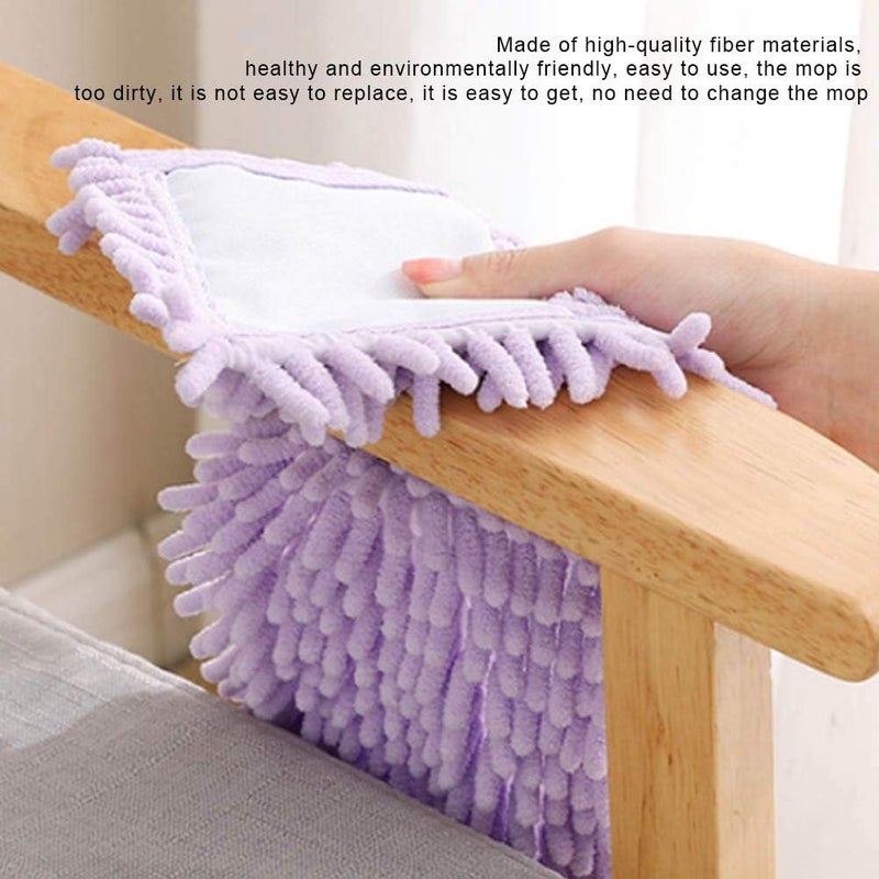 Jerliflyer Dust Mop for Floor, Microfiber Mop Replace Cloth Heads Dry Wet Flat Mops with a Extra Chenille Refill Mopping Pad for Tile Floors Hardwood Tile 42 x 16cm(Purple) - Image 4