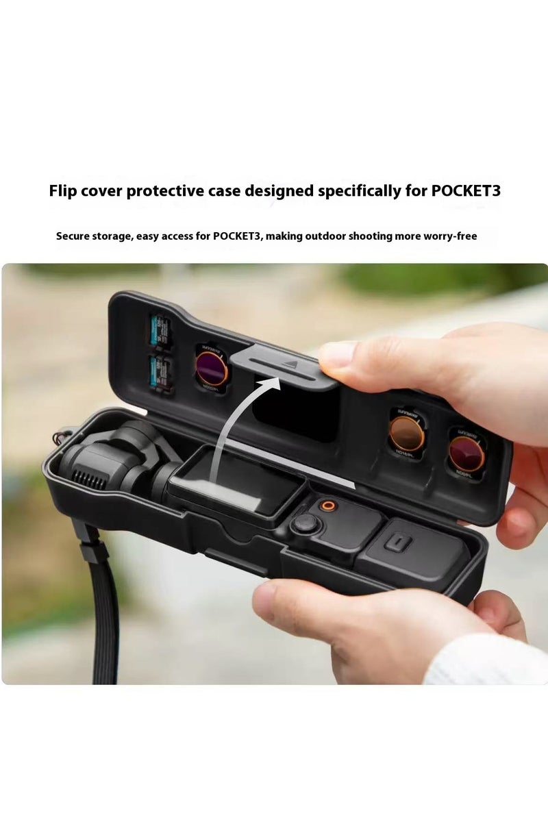 سني لايف صندوق تخزين غطاء العدسة وحامل الكاميرا والمرشح من Sunnylife DJI Pocket 3 (لون برتقالي) - Image 2