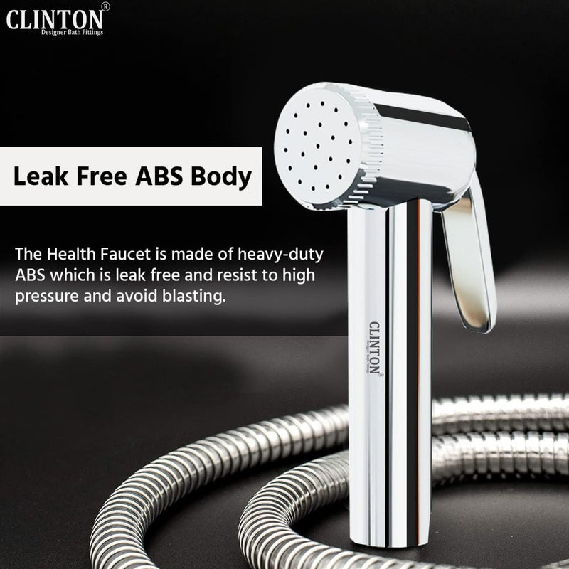 Clinton ABS Health Faucet with 1mtr 304 Grade Stainless Steel Hose and Wall Hook2pc Health Faucet Wall Mount Installation Type Lyric HF with 1mtr Ss Tube2pc - Image 3