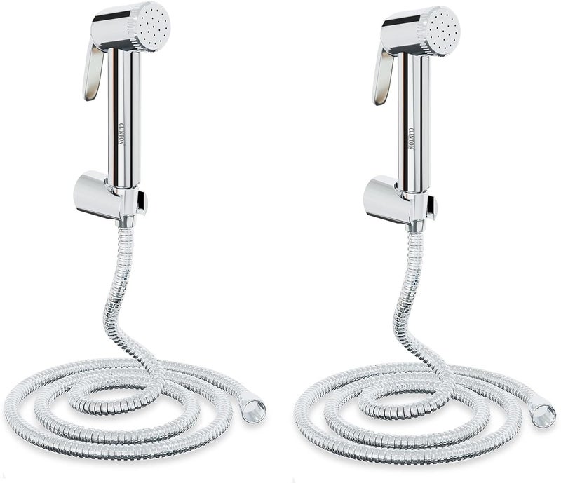 Clinton ABS Health Faucet with 1mtr 304 Grade Stainless Steel Hose and Wall Hook2pc Health Faucet Wall Mount Installation Type Lyric HF with 1mtr Ss Tube2pc - Image 1