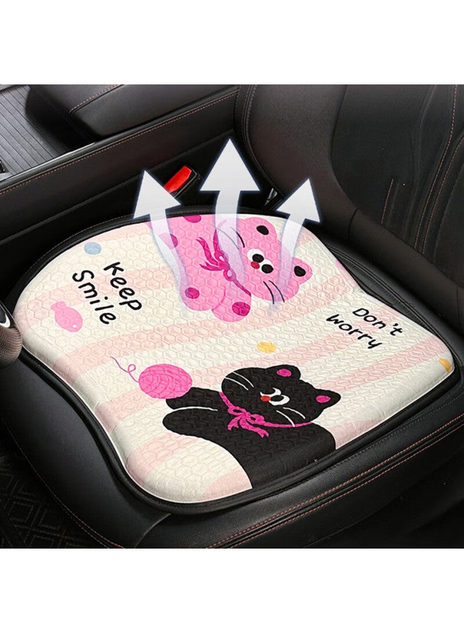 DiGallen Dijialun Cute Cartoon Car Seat Cushion, All-season Universal Office Chair Pad, Condensation Gel Ice Silk Breathable Cooling Seat Cover Cat - Image 1