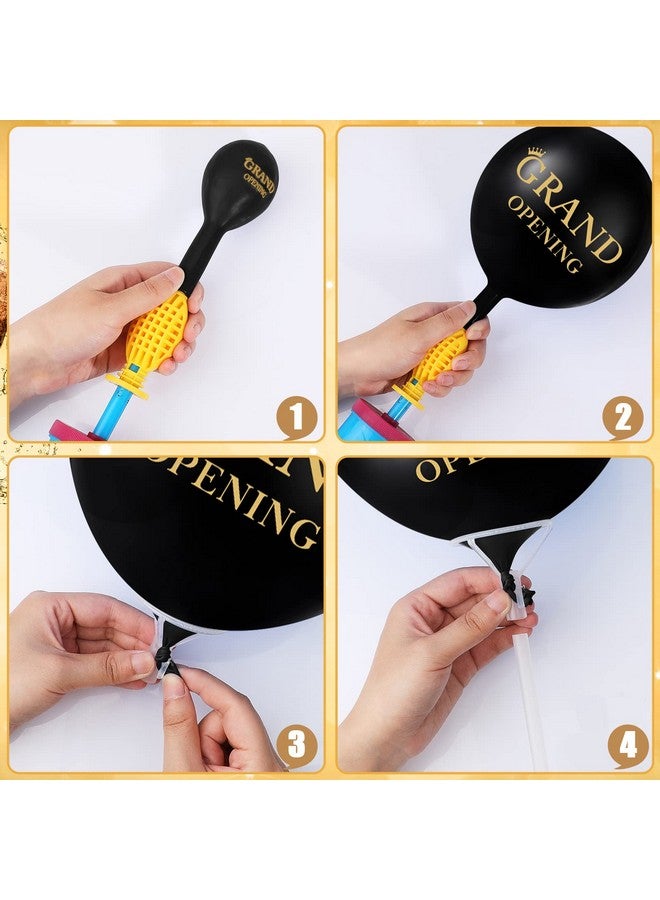 Charniol Large Grand Opening Banner 30 Pieces Latex Balloons Decorations 12 Inch 18 x 118 Retail Store Shop Business Restaurant Banners Flag (Black, Gold) - Image 3