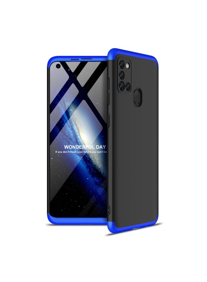 BGM Case Cover For Samsung Galaxy A21s GKK Three Stage Splicing Full Coverage PC Protective Case Black Blue