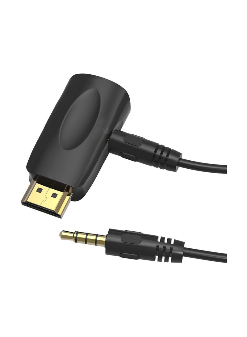 HDMI to VGA Adapter with 3.5mm Audio Cable – 4K Male to Female Gold-Plated Converter for Laptop, Desktop, Monitor, Projector, and HD TV  - Image 1