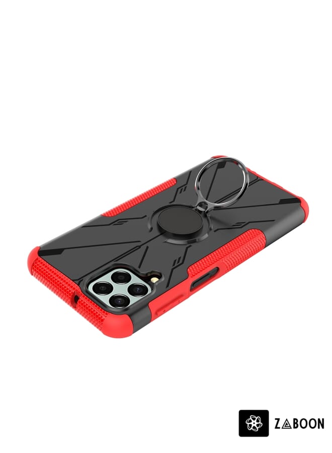 Zaboon Protective Case Cover For Samsung Galaxy M33 Global/India Armor Bear Shockproof PC + TPU Phone Protective Case with Ring Holder - Image 5