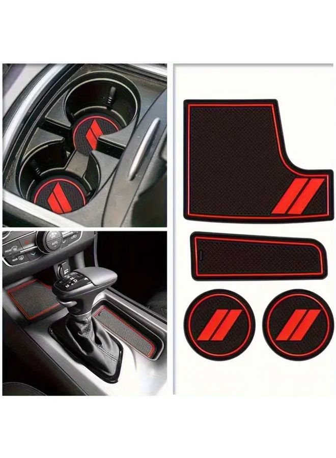 6pcs Fit Cup Holder Mat Door Handle Storage Protector for Dodge Charger 2015 2020 - Image 5